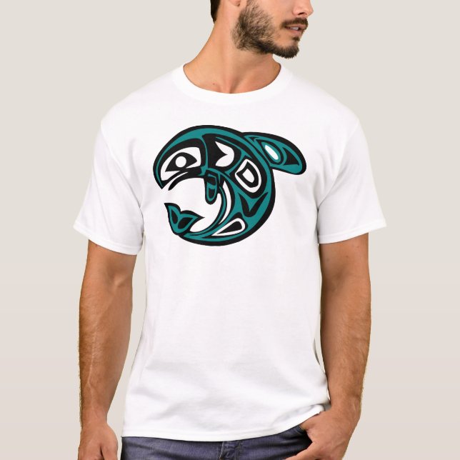 T-shirt Orca Whale, d'origine américaine, turquoise (Devant)