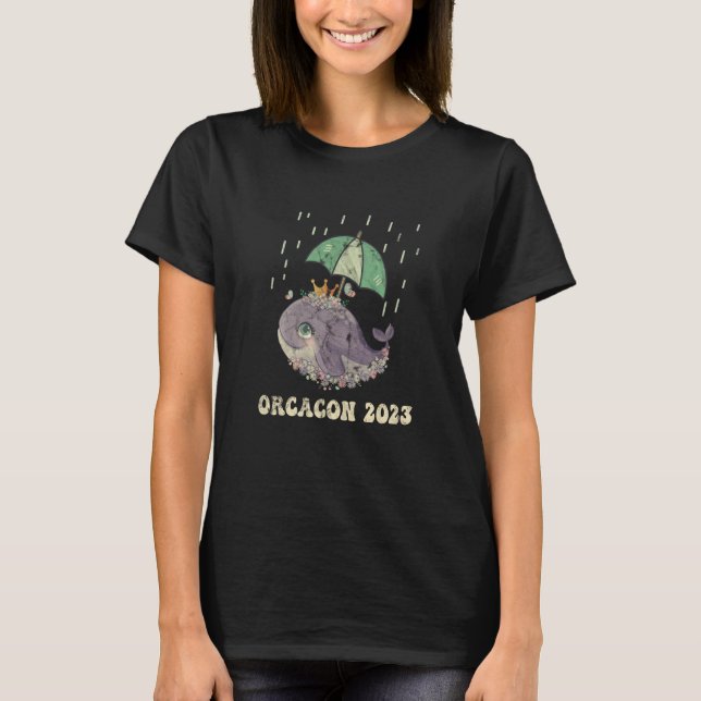 T-shirt Orcacon 2023 Jote Whale Umbrella Rain (Devant)