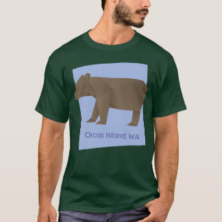 T-shirt Orcas Island Origami Brown Ours géométrique Abstra