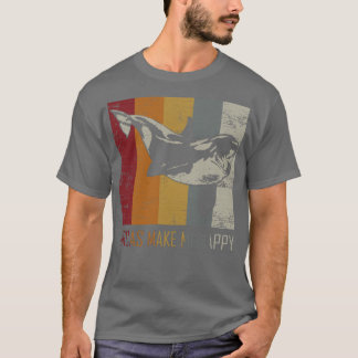 T-shirt Orcas Make Me Happy Animal Orca Killer Whale Pullo