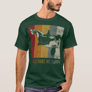 T-shirt Orcas Make Me Happy Animal Orca Killer Whale Pullo