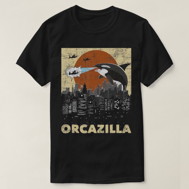 T-shirt Orcazilla - Baleine Lover Océan Biologiste marine  (Design devant)