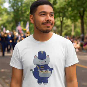 T-shirt Orchestre de majorettes avec caisse claire bleu ma