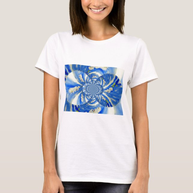T-shirt Orchidée Aquarelle peinture, brise, Nuages Mandala (Devant)