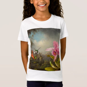 T-Shirt Orchidée avec deux colibris Heade