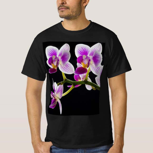 T-shirt Orchidée blanche et violette (Devant)
