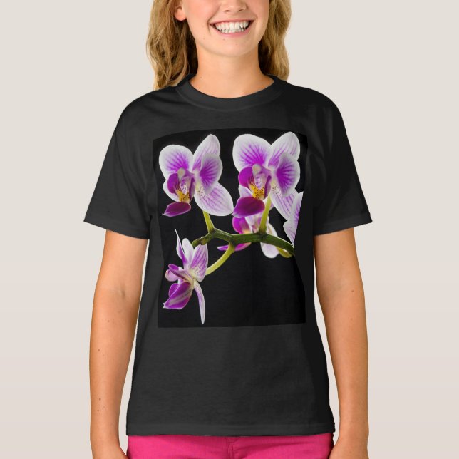 T-shirt Orchidée blanche et violette (Devant)