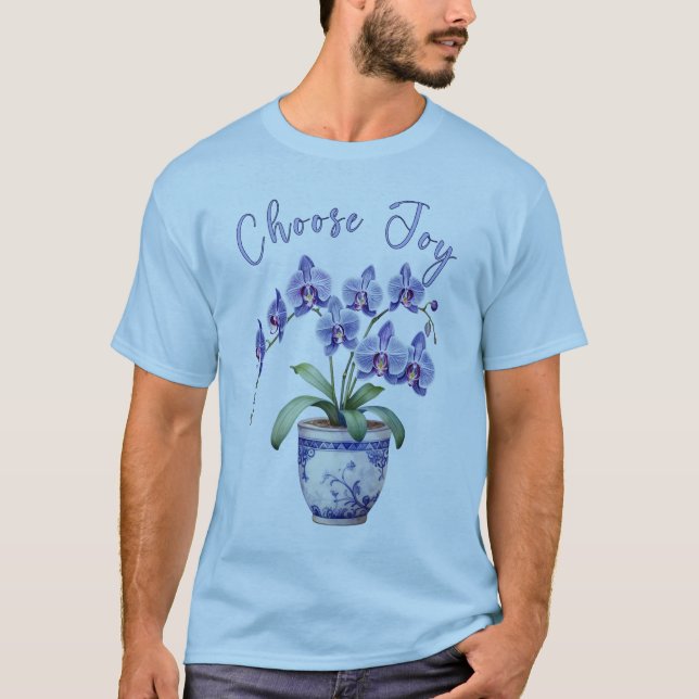 T-shirt Orchidée mauve avec en fleurs complètes (Devant)