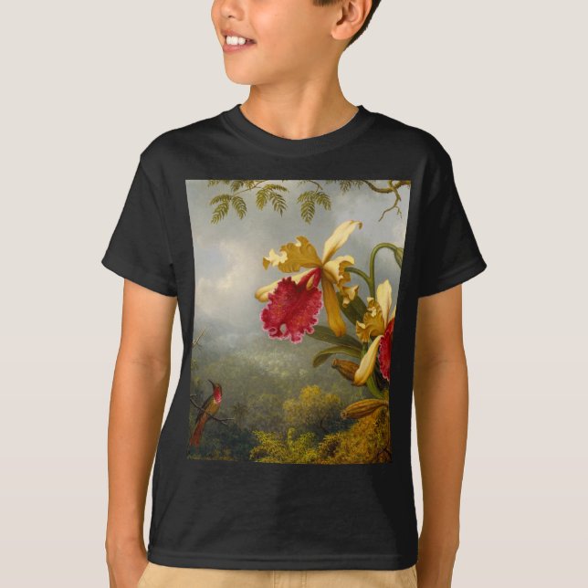 T-shirt Orchidées et colibri Heade (Devant)