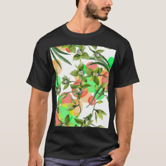 T-shirt Orchidées vertes : aquarelle florale sans soudure.