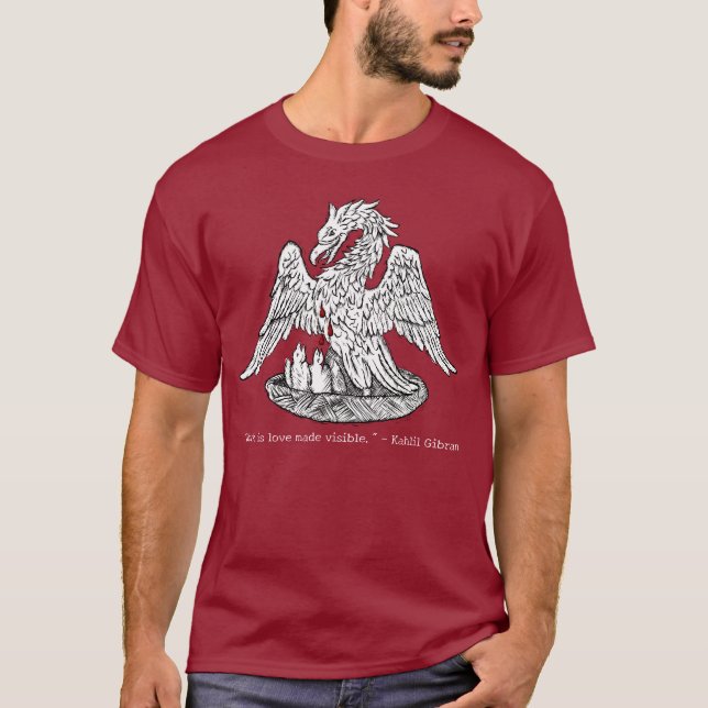 T-shirt Order of the Pelican with Red Drops Woodcut (Devant)