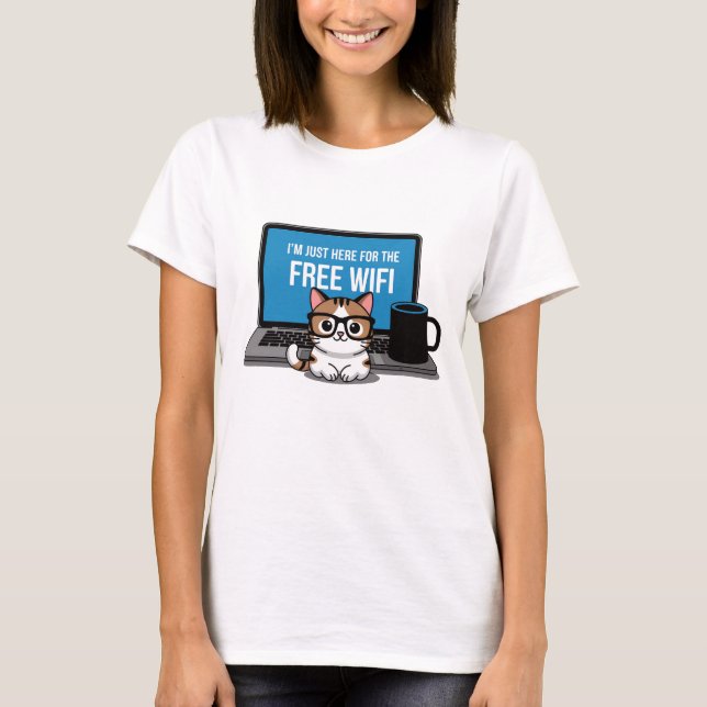 T-shirt Ordinateur Cat (Devant)