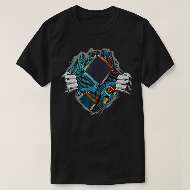T-shirt Ordinateur Ingénieur Matériel eng CPU Chip Circuit (Design devant)