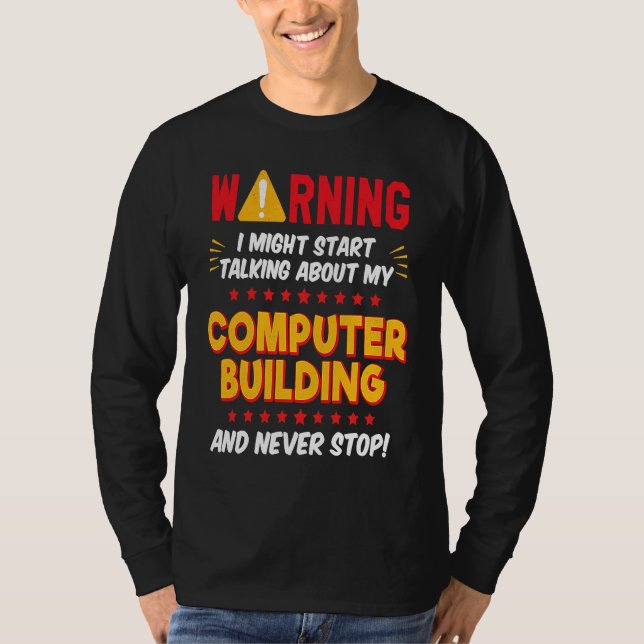 T-shirt Ordinateur PC Constructeur Joueur Blague Graphique (Devant)