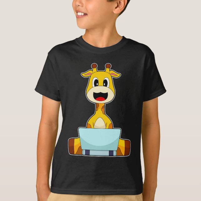T-shirt Ordinateur portable Girafe (Devant)