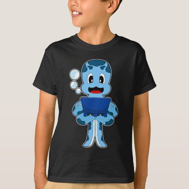T-shirt Ordinateur portable Octopus (Devant)