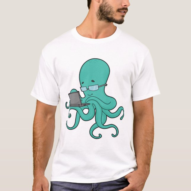 T-shirt Ordinateur portable Octopus (Devant)