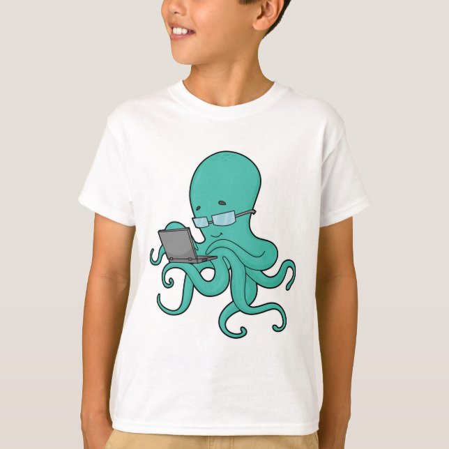 T-shirt Ordinateur portable Octopus (Devant)