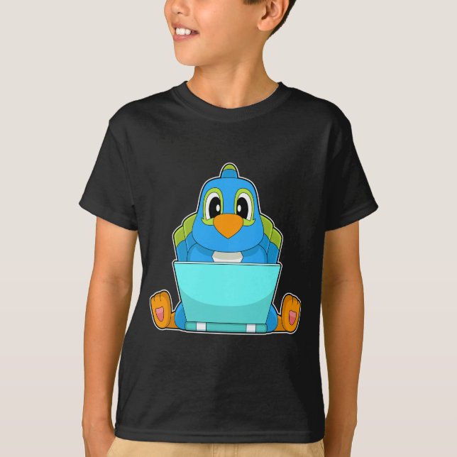 T-shirt Ordinateur portable perroquet (Devant)