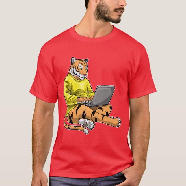 T-shirt Ordinateur portable Tiger (Devant)