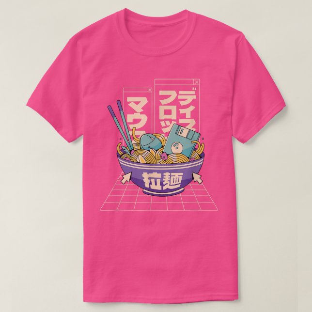 T-shirt Ordinateur Ramen Anime Noodles Kawaii Japonais Jap (Design devant)