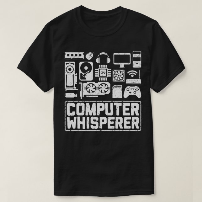 T-shirt Ordinateur Whisperer IT Tech Support Nerds Geek Co (Design devant)