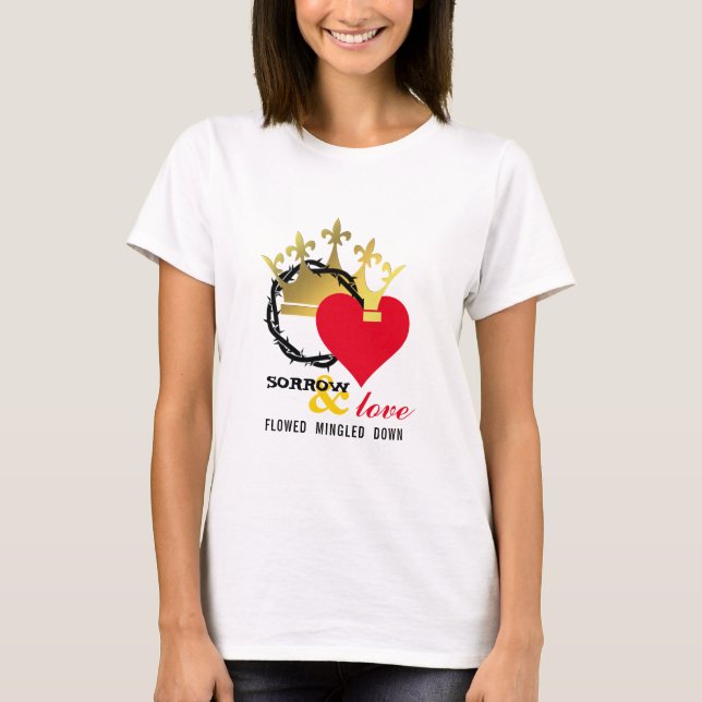 T-shirt ORDRE AMOUR Couronne Thorns Coeur Christian Pâques (Devant)