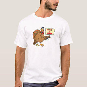 T-shirt Ordre drôle par thanksgiving Turquie de pizza