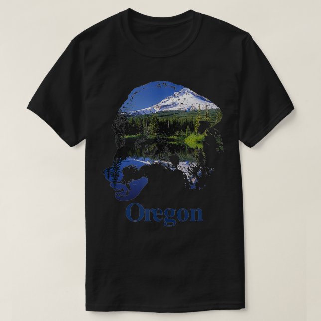 T-shirt Oregon State Wolf Head Mount Hood (Design devant)