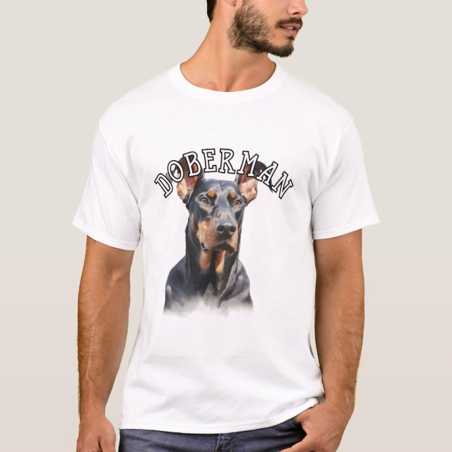 T-shirt oreille naturelle Doberman (Devant)