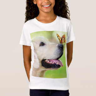T-Shirt Oreiller À Lancer Du Labrador Et Du Papillon