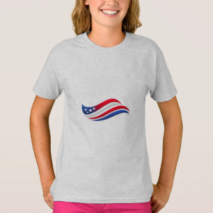 T-shirt Oreiller USA Stars & Stripes Wave Rouge Blanc