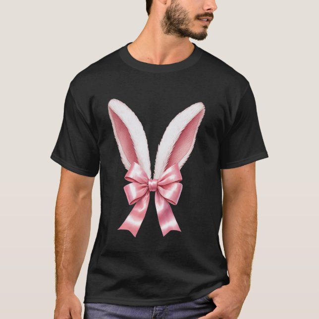 T-shirt Oreilles de lapin de Pâques coquette jour de Pâque (Devant)