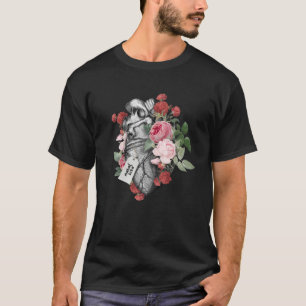 T-shirt Organe Cardiaque Anatomique Et Fleurs Avec Mahal K