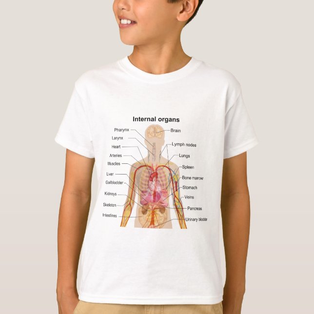 T-shirt Organes internes importants dans le diagramme de (Devant)