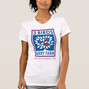 T-shirt organique de ferme de baie de 3 oiseaux
