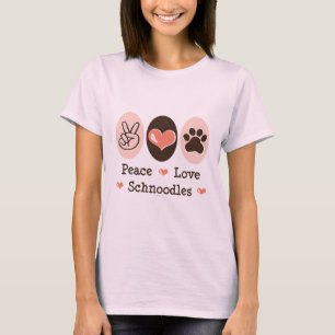 T-shirt organique de Schnoodles d'amour de paix