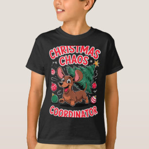 T-shirt Organisateur de chaos de Noël Chien de Noël drôle 