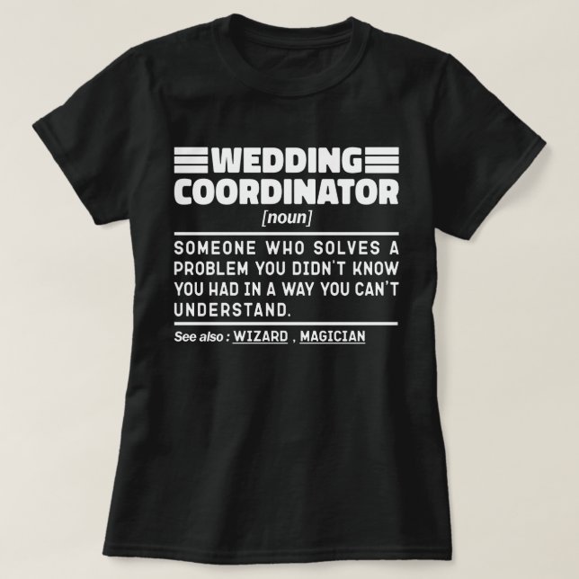 T-shirt Organisateur de Mariage Nom Consultant en Mariage  (Design devant)