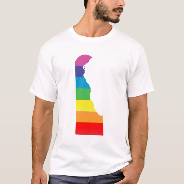 T-shirt orgueil du delaware. rayé. (Devant)