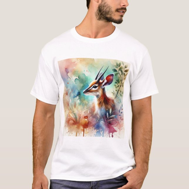 T-shirt Oribi in watercolor 170724AREF144 - Watercolor (Devant)