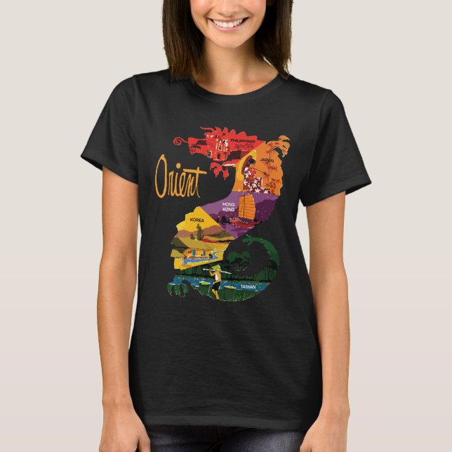 T-shirt Orient Dragon Mythique Doré Voyage (Devant)