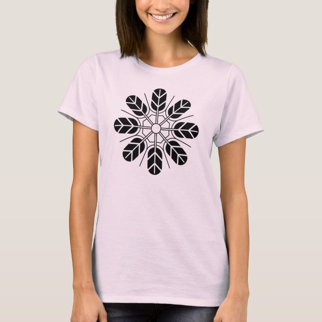 T-shirt Oriental Noir Rose Japon Inoue Mon Vector Art (Devant)
