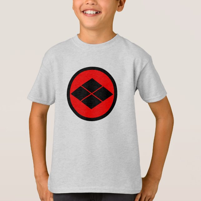 T-shirt Oriental Noir Rouge Takeda Japon Mon Vector Art (Devant)