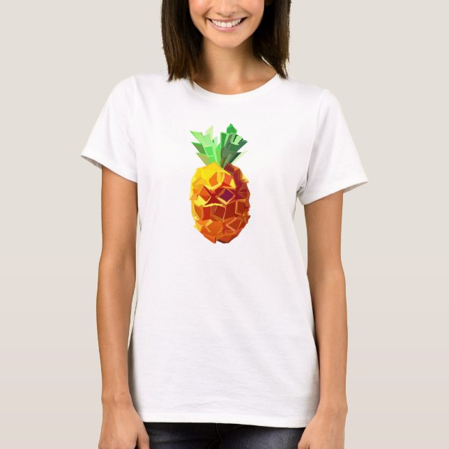 T-shirt Origami ananas rond rond (Devant)