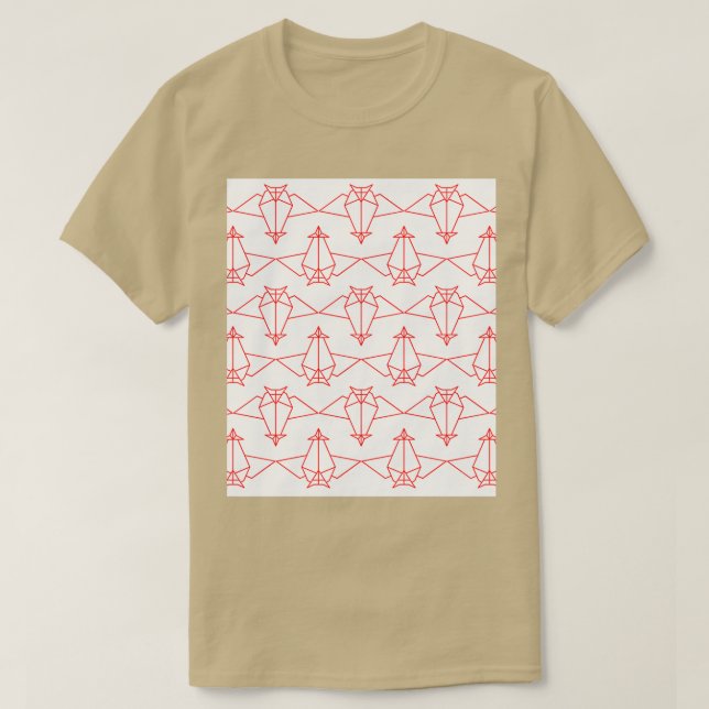 T-shirt Origami Bats rouges sur blanc (Design devant)