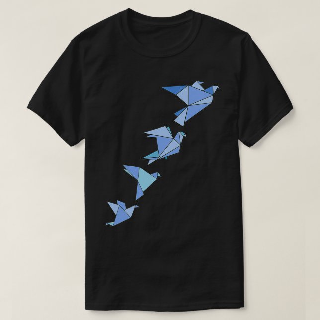T-shirt Origami Bird Comme Idée Origami Japonais (Design devant)
