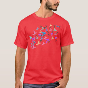 T-shirt Origami Birds Vol Art Japonais Origami Papier Pour