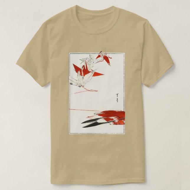 T-shirt Origami Cranes by Watanabe Seitei (Design devant)