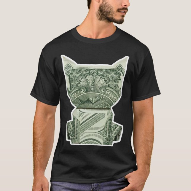 T-shirt Origami d'argent de chat (Devant)
